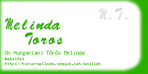 melinda toros business card
